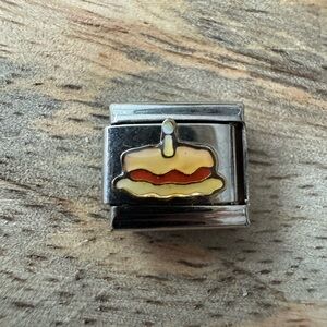 Birthday Cake Charm – Italian Stainless Steel Link